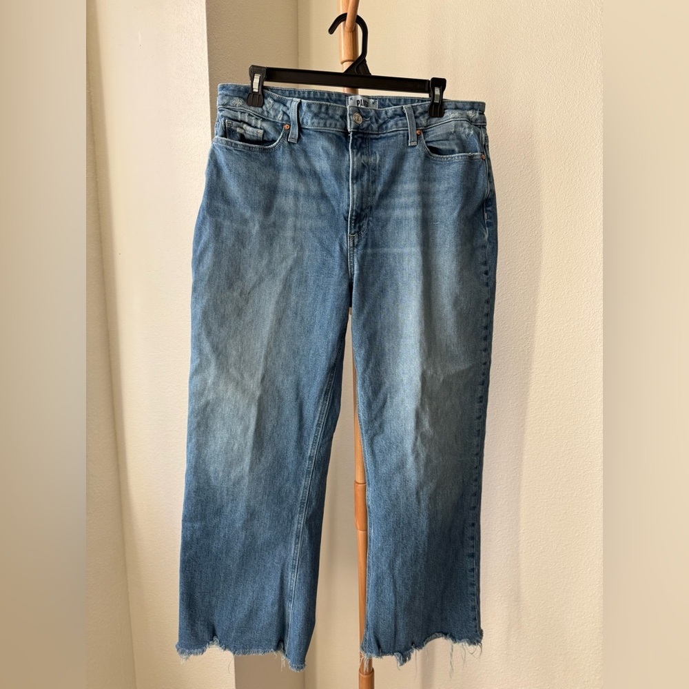 Paige Designer Blue Denim Leenah Ankle High Rise Jeans Women’s Size 32 - Picture 2 of 7
